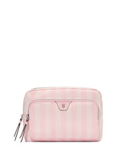 Victoria's Secret Iconic Stripe Pink Makeup Bag - Image 1 of 3