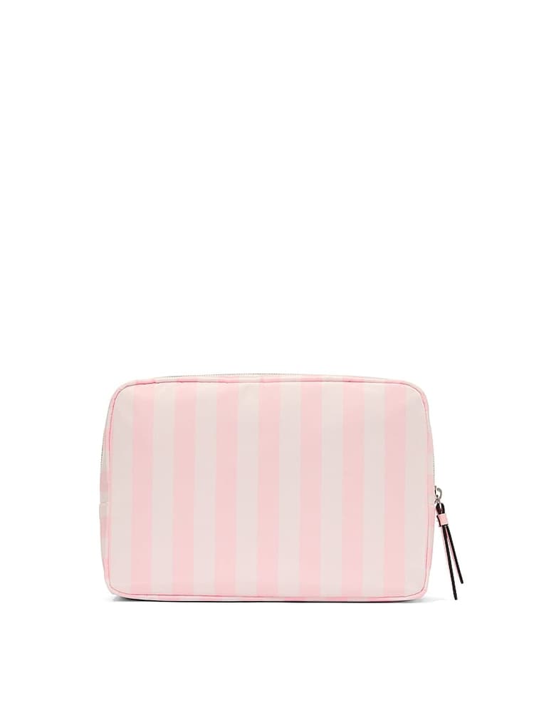 Victoria's Secret Iconic Stripe Pink Makeup Bag - Image 2 of 3