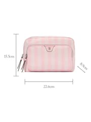 Victoria's Secret Iconic Stripe Pink Makeup Bag - Image 4 of 4