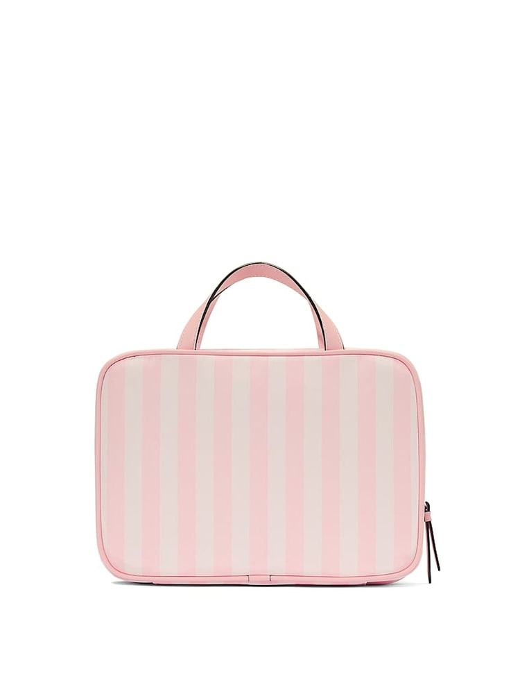 Victoria's Secret Iconic Stripe Pink Jetsetter Hanging Makeup Bag - Image 2 of 3