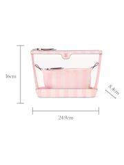 Victoria's Secret Iconic Stripe Pink AM/PM Makeup Bag Duo - Image 4 of 4