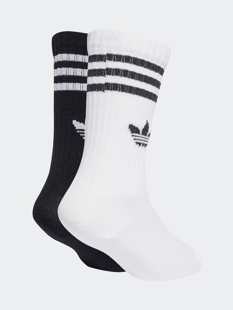adidas Originals White 3 Pack Crew Socks - Image 2 of 4