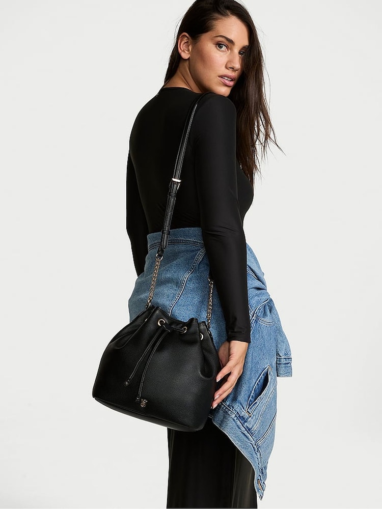 Victoria's Secret Black Bucket Crossbody Bag - Image 1 of 3