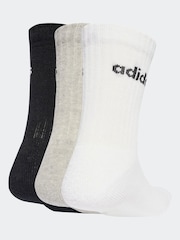 adidas Grey Linear Crew Socks Cushioned Socks 3 Pack - Image 1 of 4