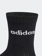 adidas Grey Linear Crew Socks Cushioned Socks 3 Pack - Image 3 of 4
