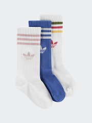 adidas Originals White Ecru 3 Pack Crew Socks - Image 1 of 1