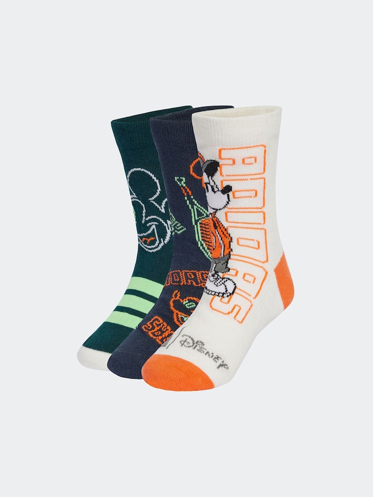 adidas White Mickey Mouse Socks 3 Pack - Image 1 of 4