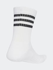 adidas White Ecru 3-Stripe Crew Length Socks 3 Pack - Image 2 of 4