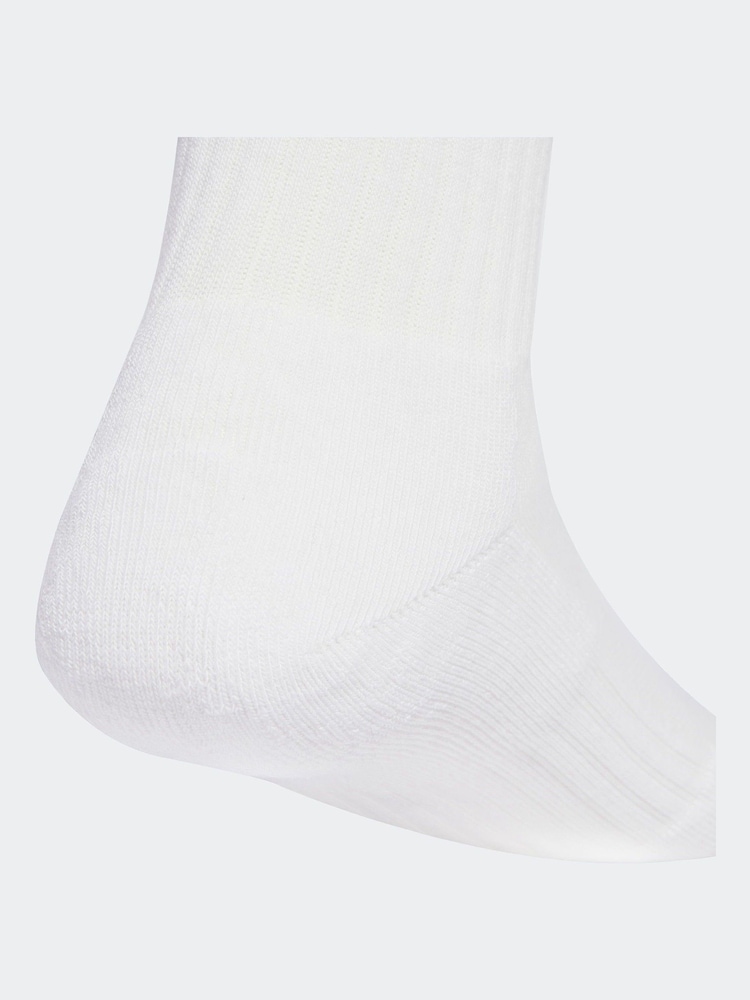 adidas White Ecru 3-Stripe Crew Length Socks 3 Pack - Image 4 of 4