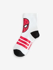adidas White Little Kids Marvel Spiderman Socks 3 Pack - Image 3 of 4