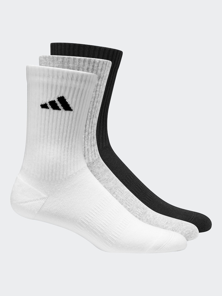 adidas White Logo Crew Socks 6 Pack - Image 1 of 1 adidas White Logo Crew Socks 6 Pack - Image 1 of 1