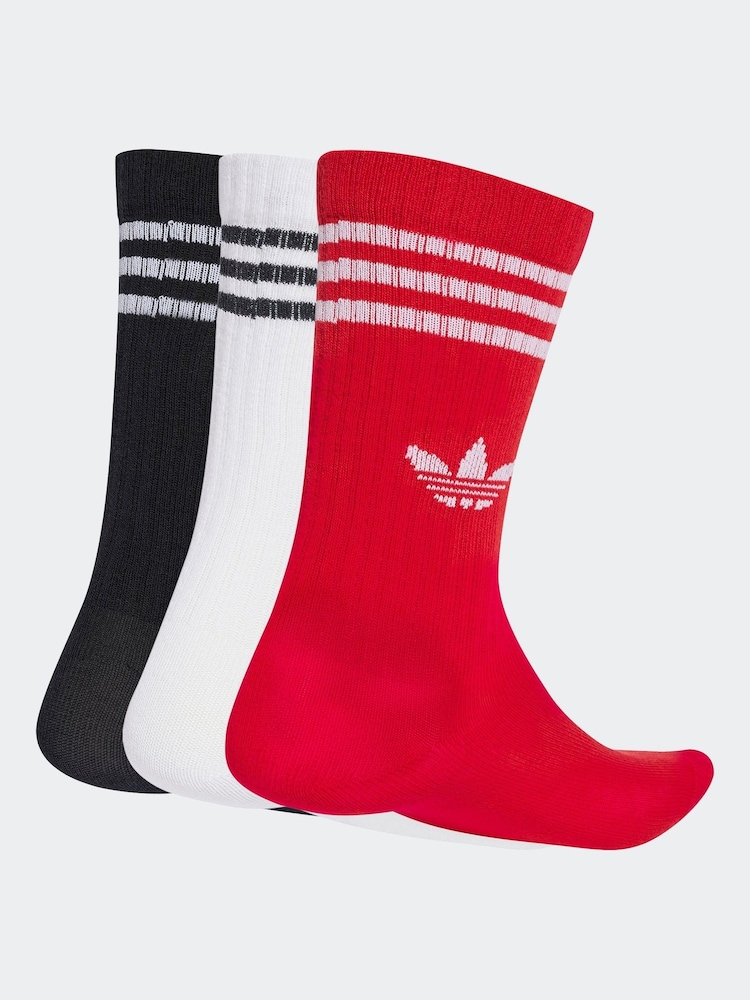adidas Originals Red 3 Pack Crew Socks - Image 2 of 5