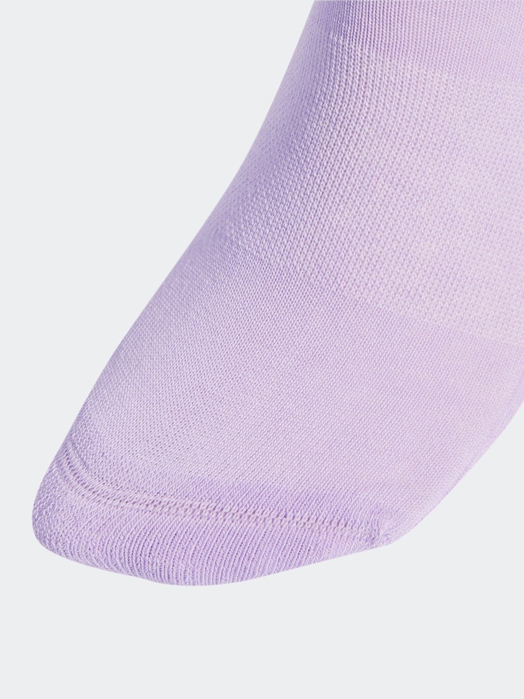adidas Purple 3-Stripe Crew Length Socks 3 Pack - Image 4 of 4