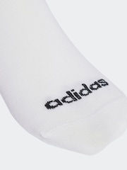 adidas White Linear Crew Socks Cushioned Socks 6 Pack - Image 3 of 4