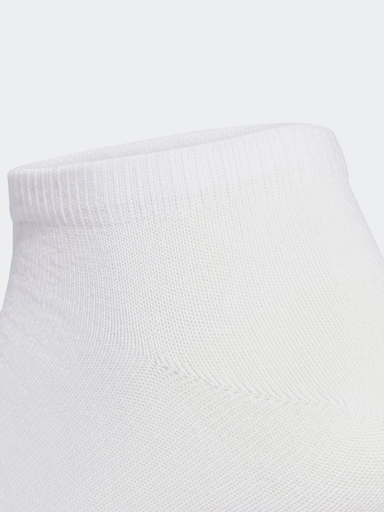 adidas White Linear Crew Socks Cushioned Socks 6 Pack - Image 4 of 4