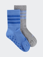 adidas Blue Infant Anti Slip 2 Pack Socks - Image 1 of 1
