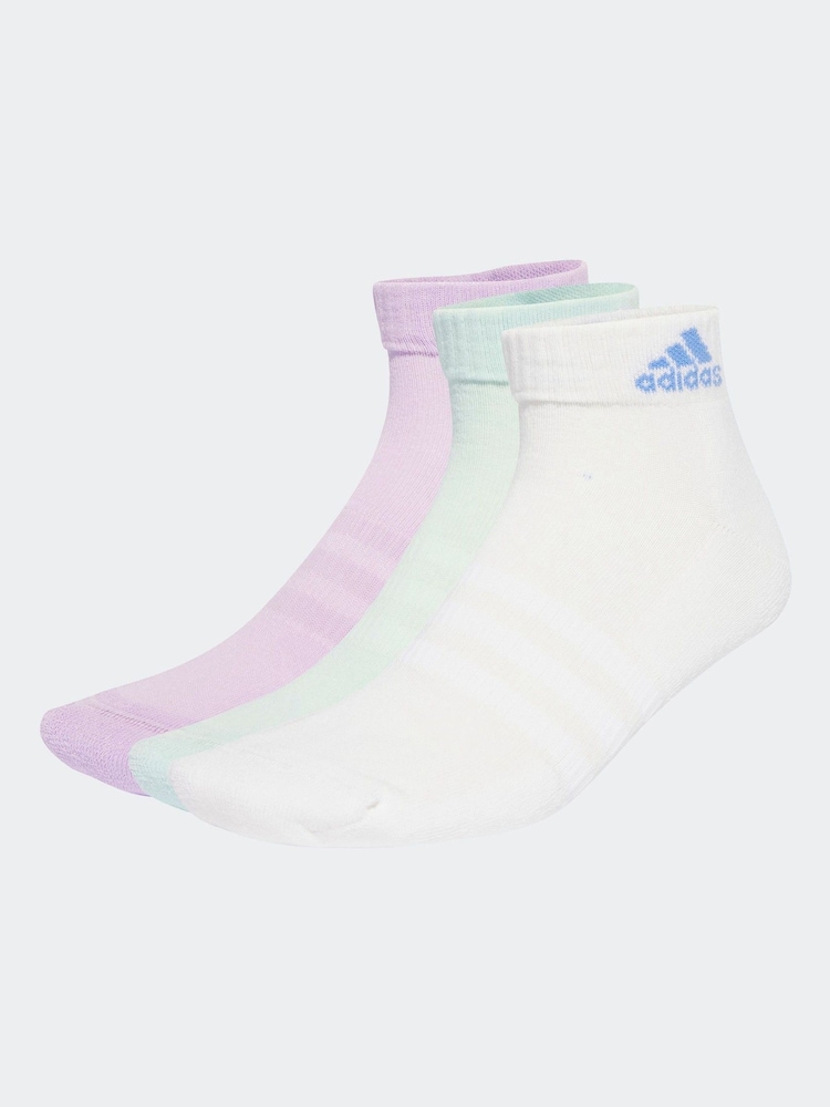 adidas Purple Cushioned Sportswear Ankle Socks 3 Pack - Image 1 of 4