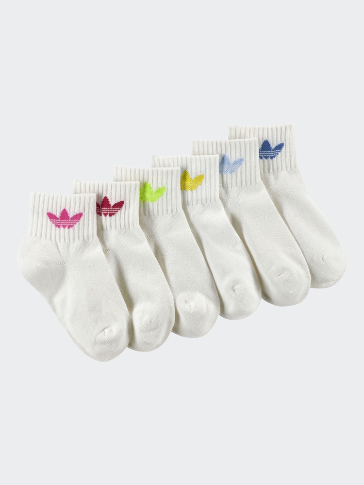 adidas Originals Pink Kids 6 Pack Ankle Socks - Image 1 of 1