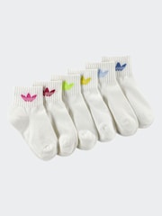 adidas Originals Pink Kids 6 Pack Ankle Socks - Image 2 of 5