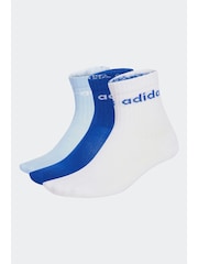 adidas White Ecru Linear Kids Crew Socks - Image 1 of 4