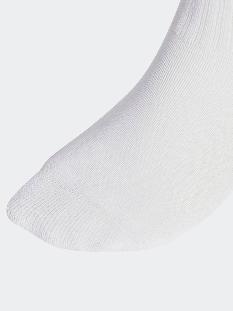 adidas White Ecru Linear Kids Crew Socks 3 Pack - Image 3 of 3