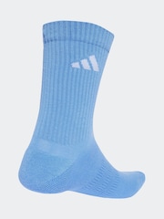 adidas Blue Logo Crew Socks 6 Pack - Image 3 of 5