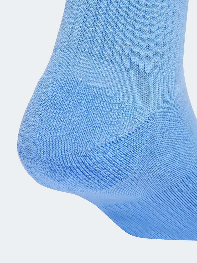 adidas Blue Logo Crew Socks 6 Pack - Image 5 of 5