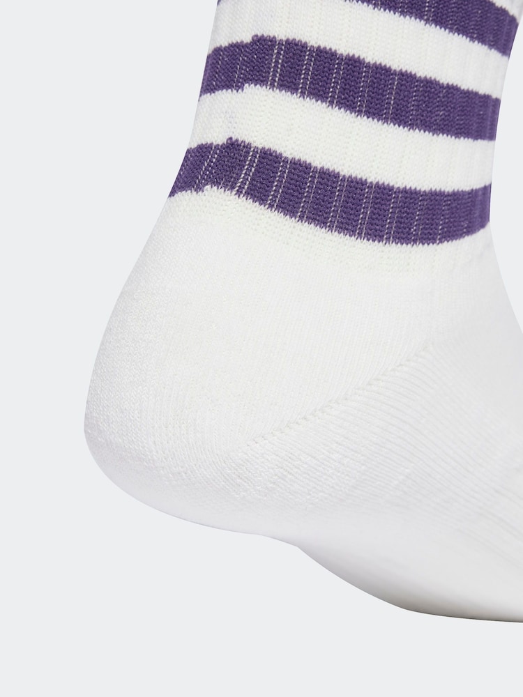 adidas White 3-Stripes Cushioned Sportswear Low Cut Socks 3 Pack - Image 4 of 4