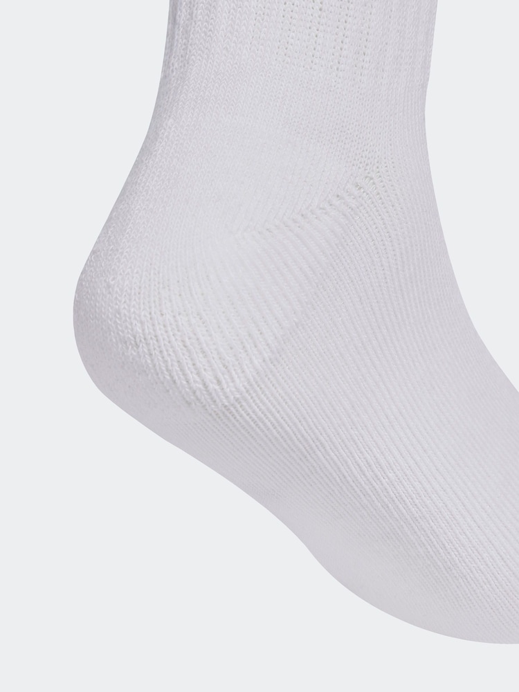 adidas White Chrome Linear Kids Crew Socks - Image 4 of 4 adidas White Chrome Linear Kids Crew Socks - Image 4 of 4
