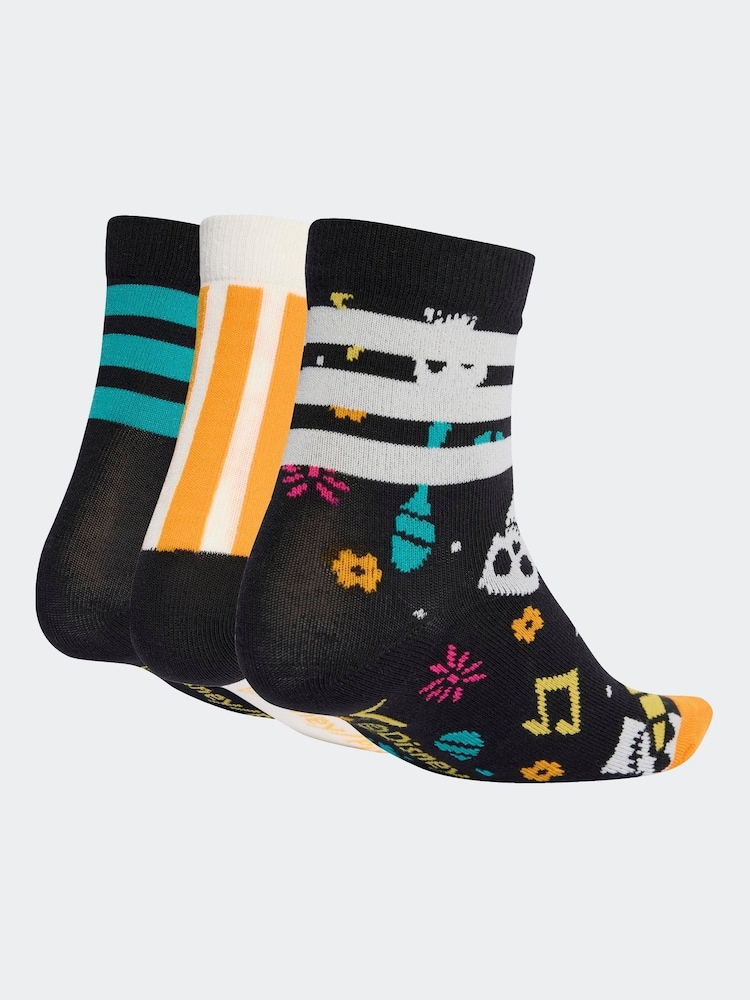adidas White Little Kids Disney Coco Crew Socks 3 Pack - Image 2 of 4