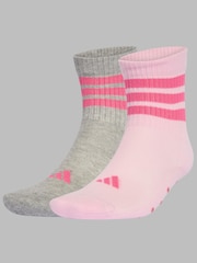 adidas Pink Infant Anti Slip 2 Pack Socks - Image 2 of 4