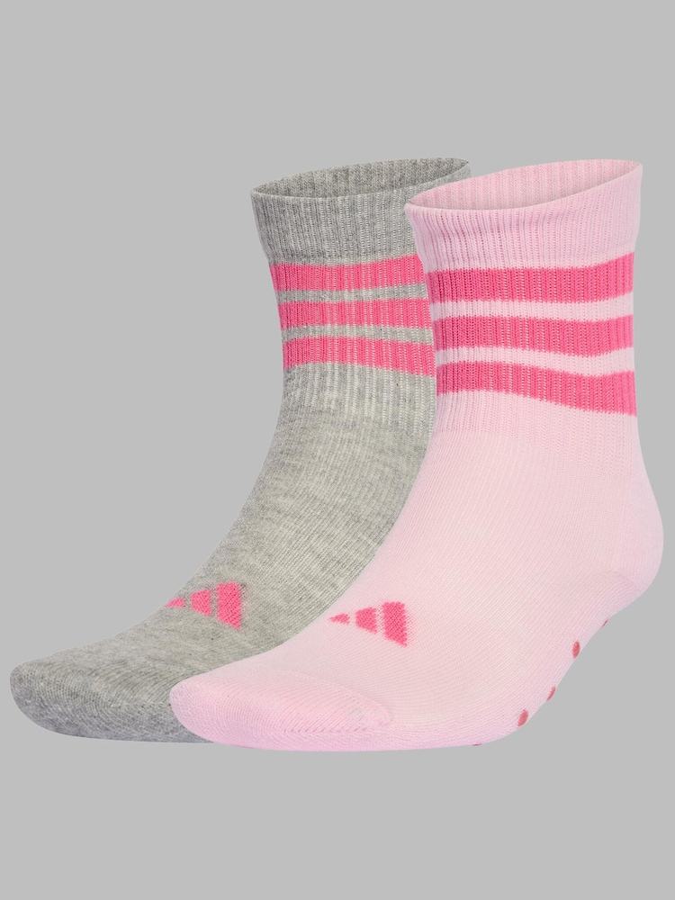 adidas Pink Infant Anti Slip 2 Pack Socks - Image 2 of 4
