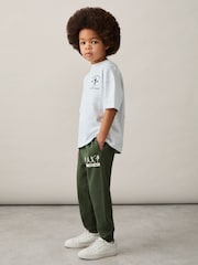 Reiss Pine Green Altuve 3-9 yrs Varsity League Oversized Joggers Cotton-Blend - Image 3 of 5