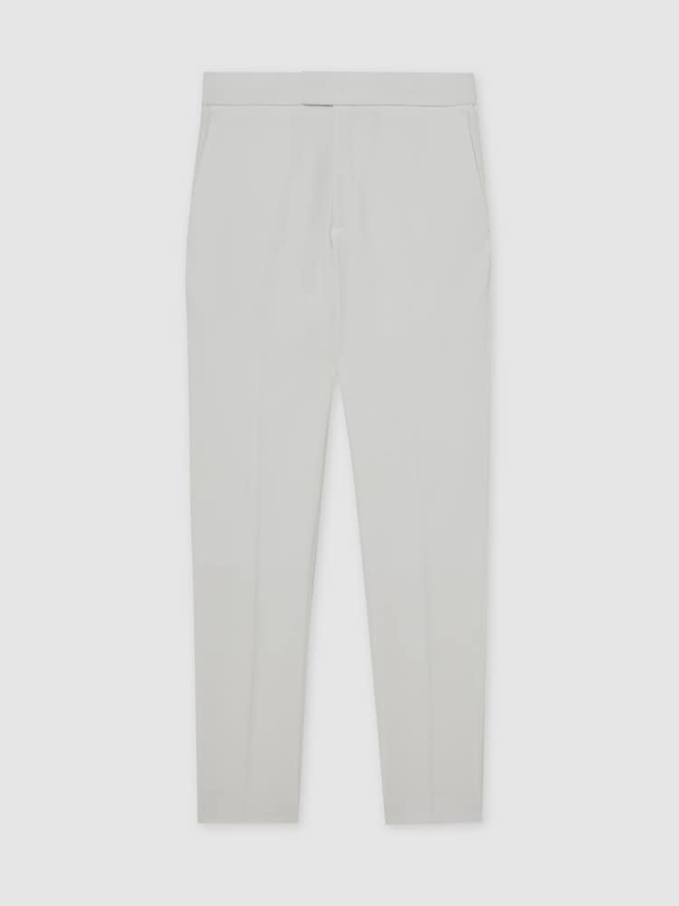 Reiss White Found Slim Fit Internal Drawstring Trousers - Image 2 of 5