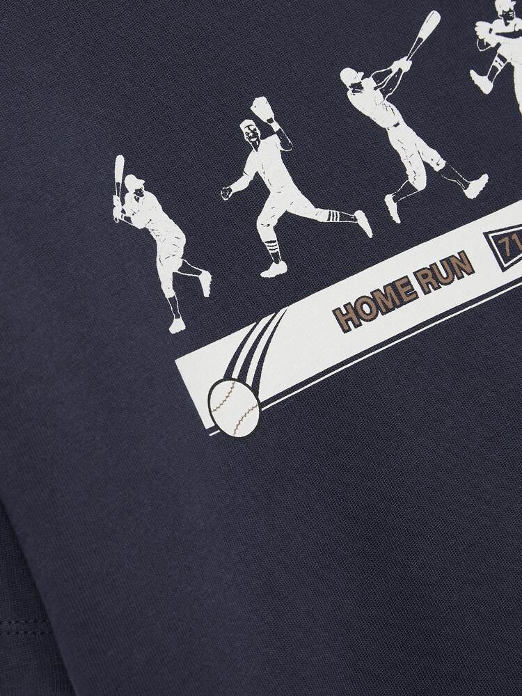 Reiss Petrol Blue Kolby 9-13 yrs Cotton Varsity League Oversize T-Shirt - Image 4 of 4