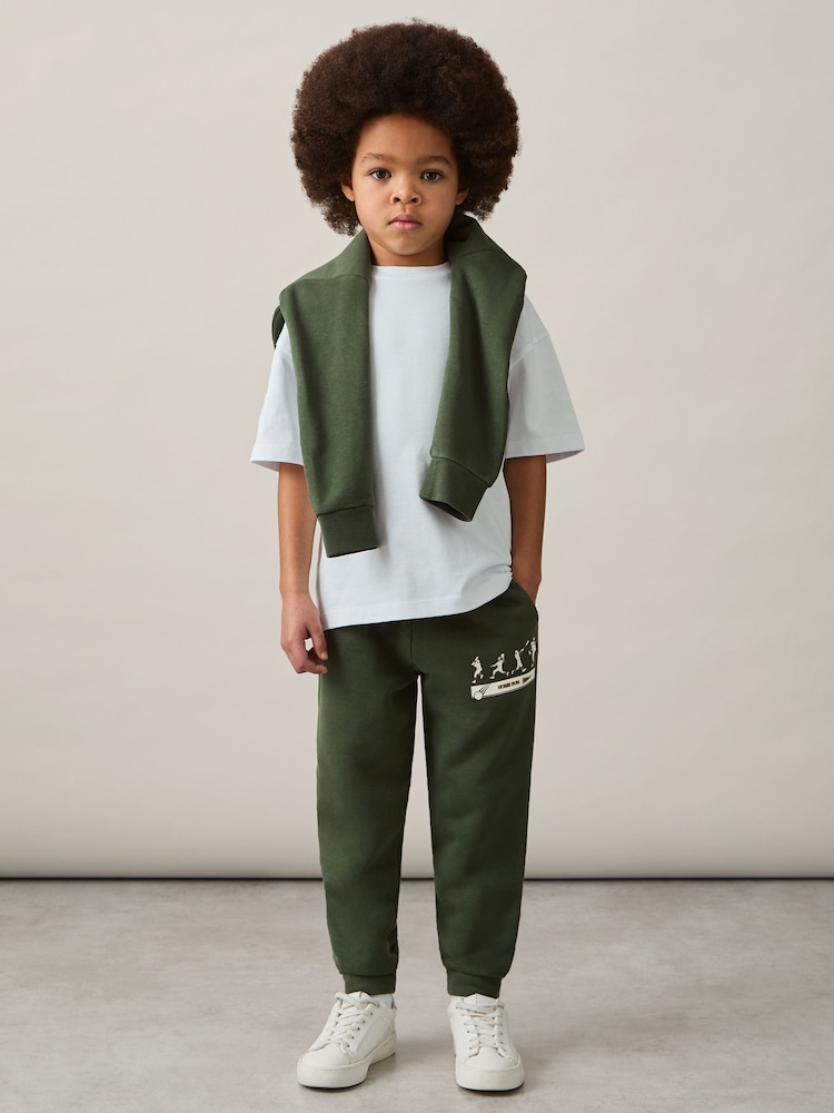 Reiss Pine Green Altuve 9-13 yrs Varsity League Oversized Joggers Cotton-Blend - Image 3 of 5