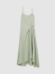 Reiss Sage Zoey Satin Drape-Detail Slip Dress - Image 2 of 6