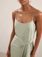 Reiss Sage Zoey Satin Drape-Detail Slip Dress - Image 3 of 6