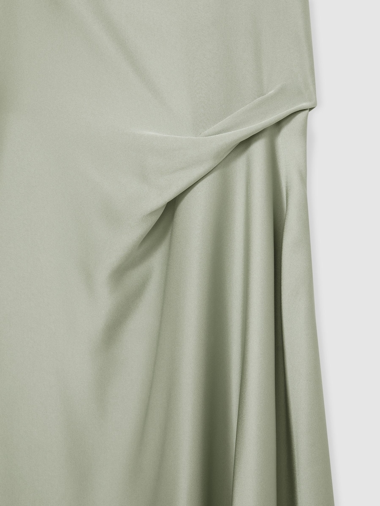 Reiss Sage Zoey Satin Drape-Detail Slip Dress - Image 6 of 6
