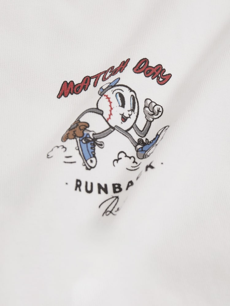 Reiss Off White Young 3-9 yrs Cotton Oversized Match Day T-Shirt - Image 5 of 5