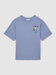 Reiss Airforce Blue Young 3-9 yrs Cotton Oversized Match Day T-Shirt - Image 2 of 4