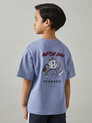 Reiss Airforce Blue Young 3-9 yrs Cotton Oversized Match Day T-Shirt - Image 3 of 4