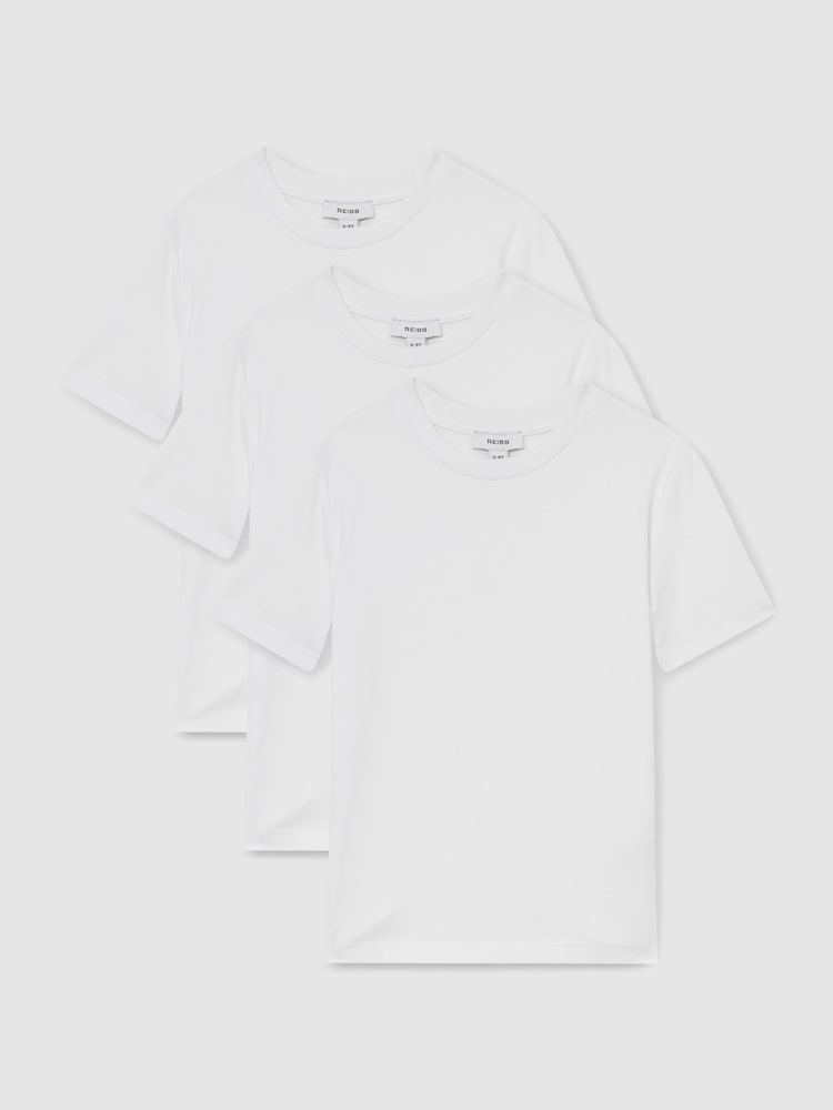 Reiss White Honor Crew Neck T-Shirts 3 Pack - Image 1 of 4