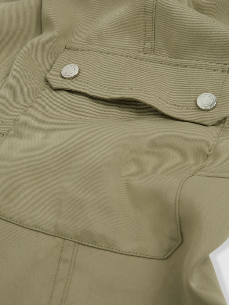 Reiss Khaki Cleaton Lyocell Linen Cargo Trousers - Image 4 of 4