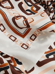 Reiss Taupe Scarlett Silk Chain-Print Scarf - Image 4 of 5