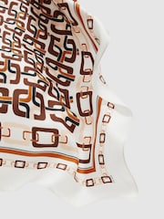 Reiss Taupe Scarlett Silk Chain-Print Scarf - Image 5 of 5