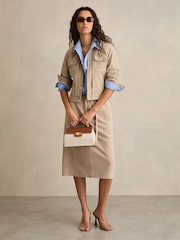 Reiss Meagan Suede Drawstring Mi-long Jupes - Image 1 de 7