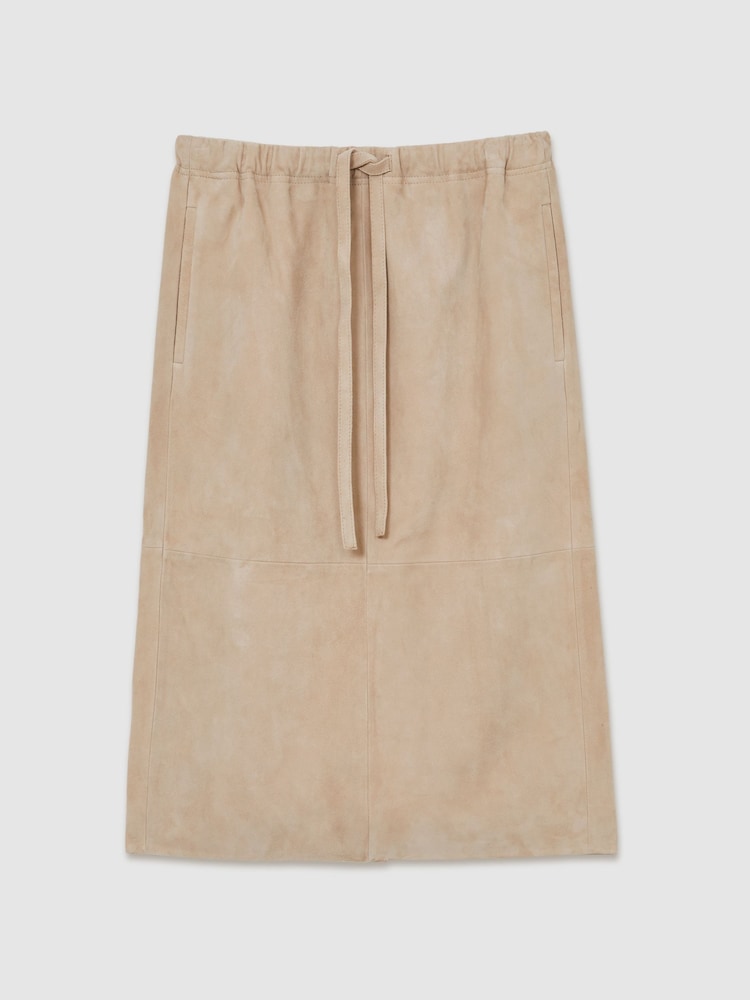 Reiss Meagan Suede Drawstring Mi-long Jupes - Image 2 of 7