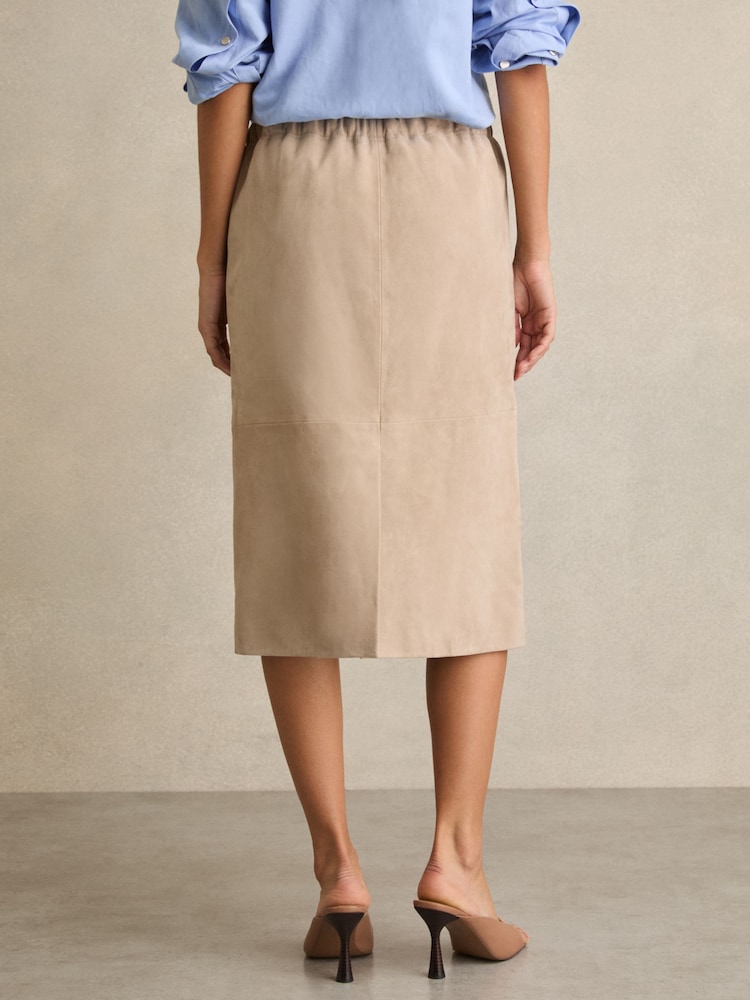 Reiss Meagan Suede Drawstring Mi-long Jupes - Image 5 of 7