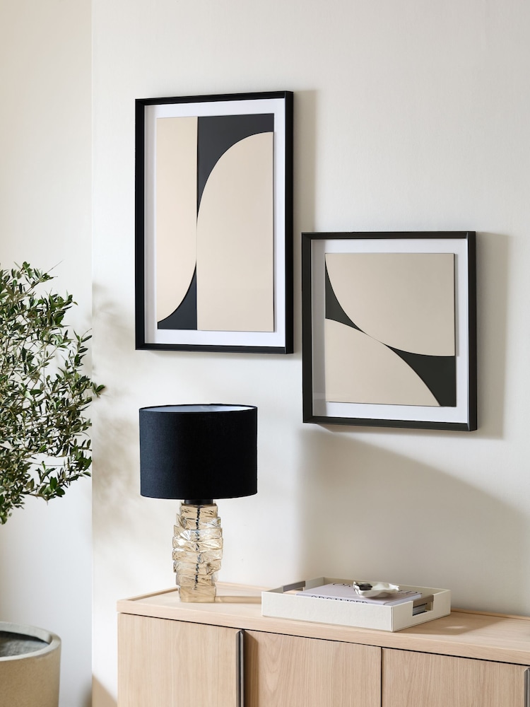Sosandar Set of 2 Black/White Abstract Wall Arts - Image 1 of 5